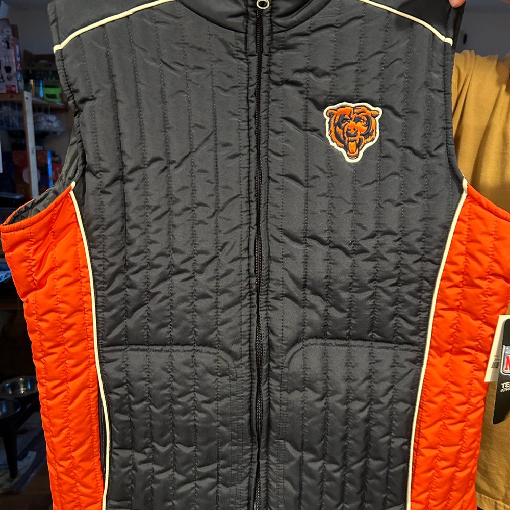 NFL Team Apparel Women's Puffer Vest - Orange and Blue Brand New